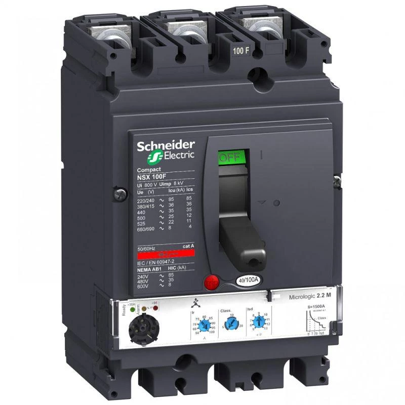 Schneider Electric Выключатель автоматический 3п 3т 100А 36кА NSX100F Micrologic 2.2 SchE LV429770