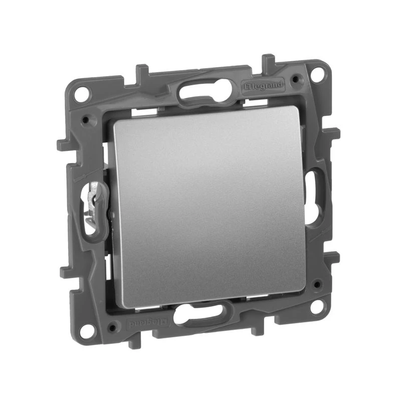 Legrand (группа IEK) Переключатель 1-кл. СП Etika 10А IP20 250В 10AX авт. зажимы механизм алюм. IEK 672405