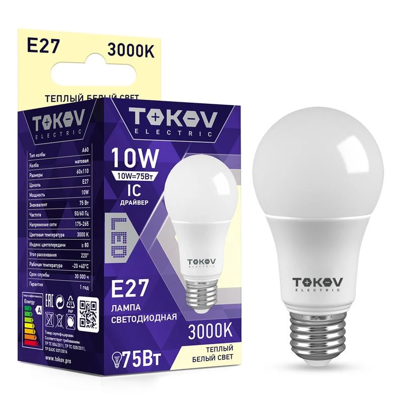 Фото TOKOV ELECTRIC TKE-A60-E27-10-3K