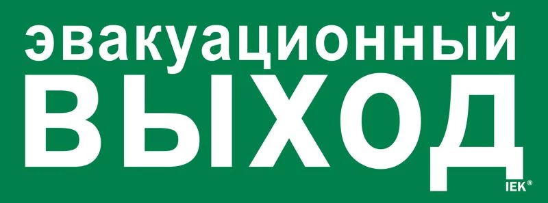 IEK Этикетка самоклеящаяся 350х130мм "Эвакуационный выход" LPC10-1-35-13-EVV