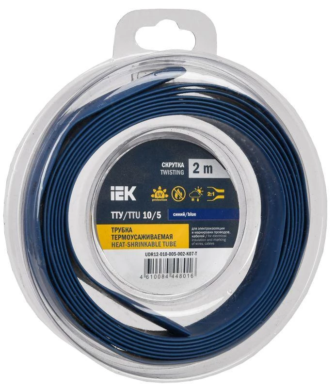 IEK Трубка термоусадочная ТТУ нг-LS 10/5 син. (уп.2м)  UDR12-010-005-002-K07-T