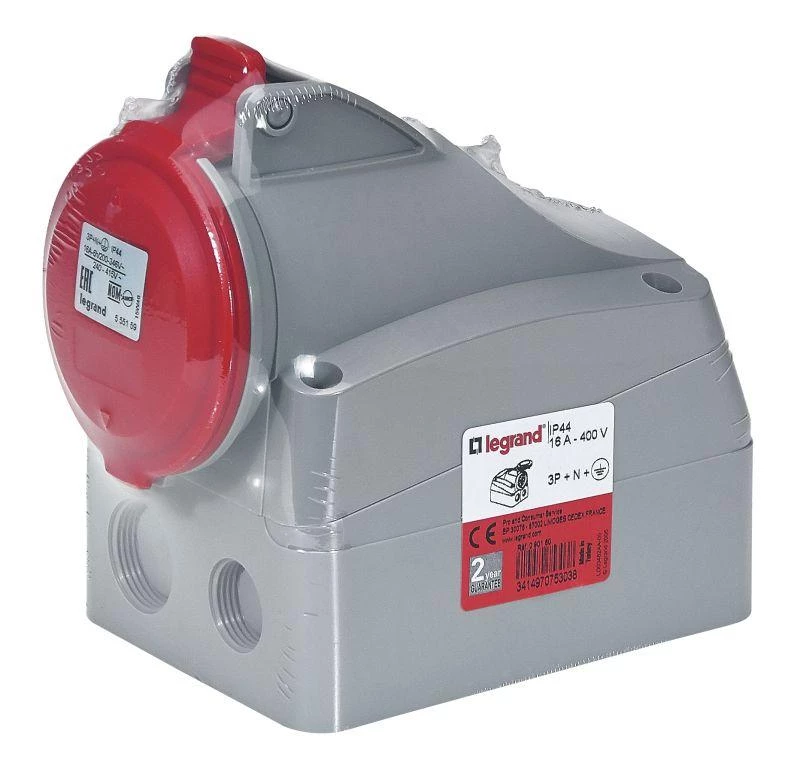 Legrand Розетка накладная 16А 380В 3К+Н+З IP44 Leg 090160 Leg 090160