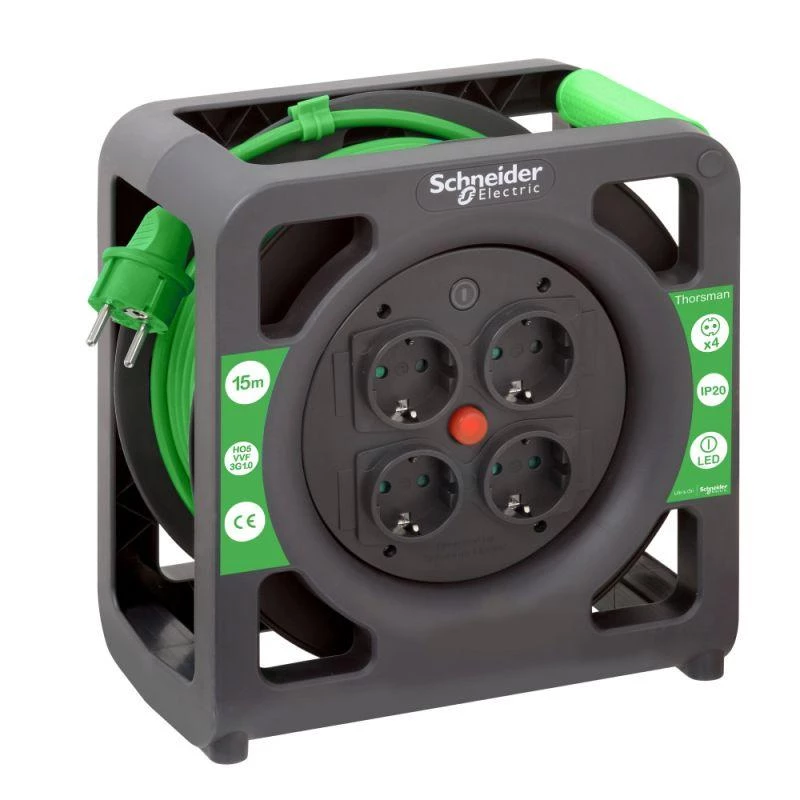Schneider Electric Удлинитель на катушке 4х15м IP20 Thorsman 3х1.0 SchE IMT33135