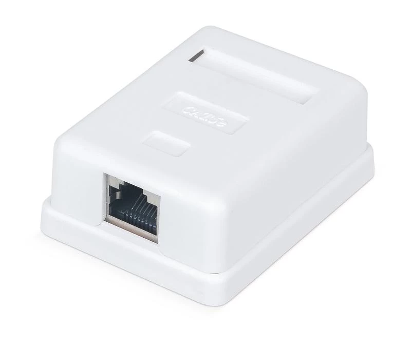 WRline Розетка компьютерная 1-м ОП WR-WS-8P8C-C5E-SH-1 RJ45 кат.5E экранир. Dual IDC бел. 505217