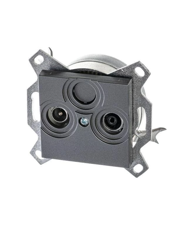 2CHH083503A6069 Розетка телевизионная оконечная TV/R Levit сталь ABB