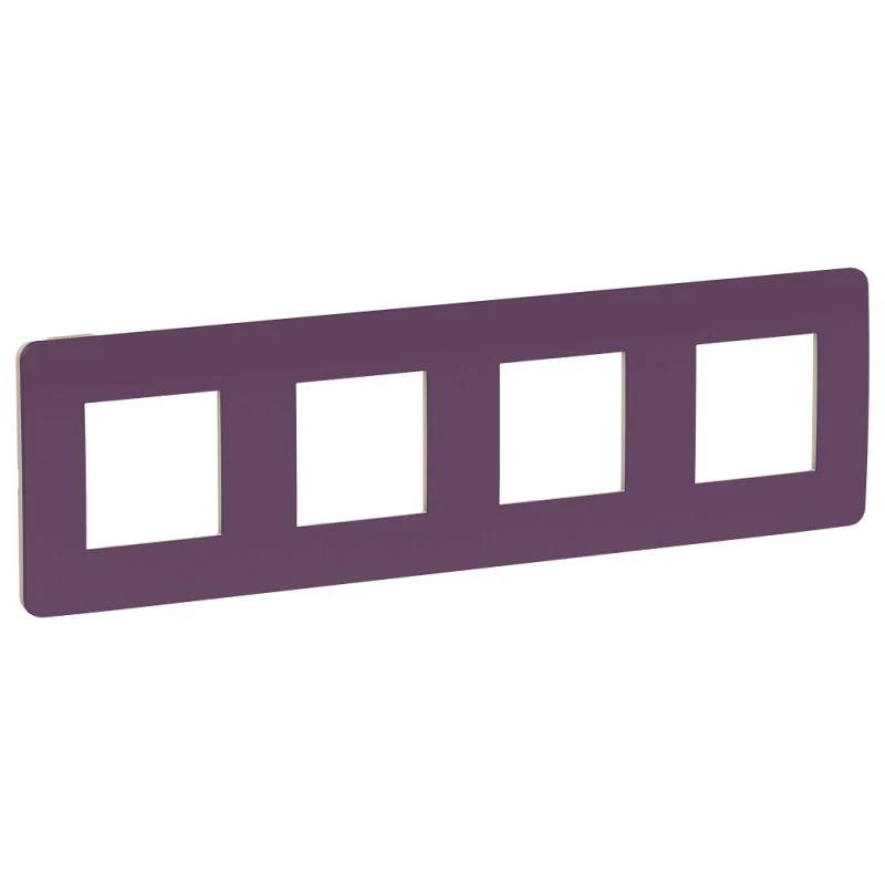 Schneider Electric Рамка 4-м UNICA STUDIO лилов./беж. SchE NU280815
