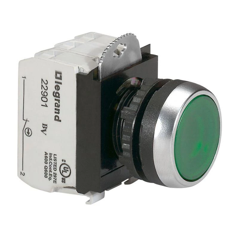 Legrand Кнопка 1НО+1НЗ с инд. зел. 24В Osmoz Leg 023752