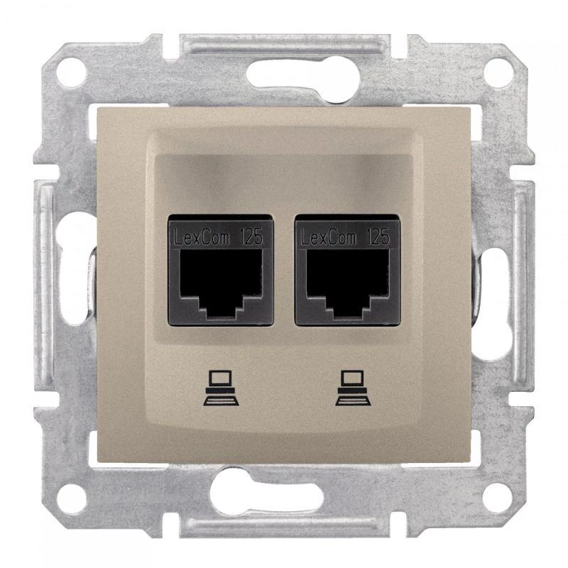 Schneider Electric Розетка компьютерная 2-м СП Sedna титан SchE SDN4400168