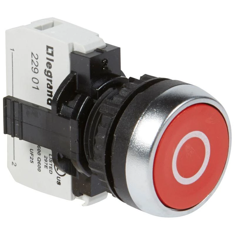 Legrand Кнопка НЗ в сборе с маркир. "0" Osmoz красн. Leg 023708