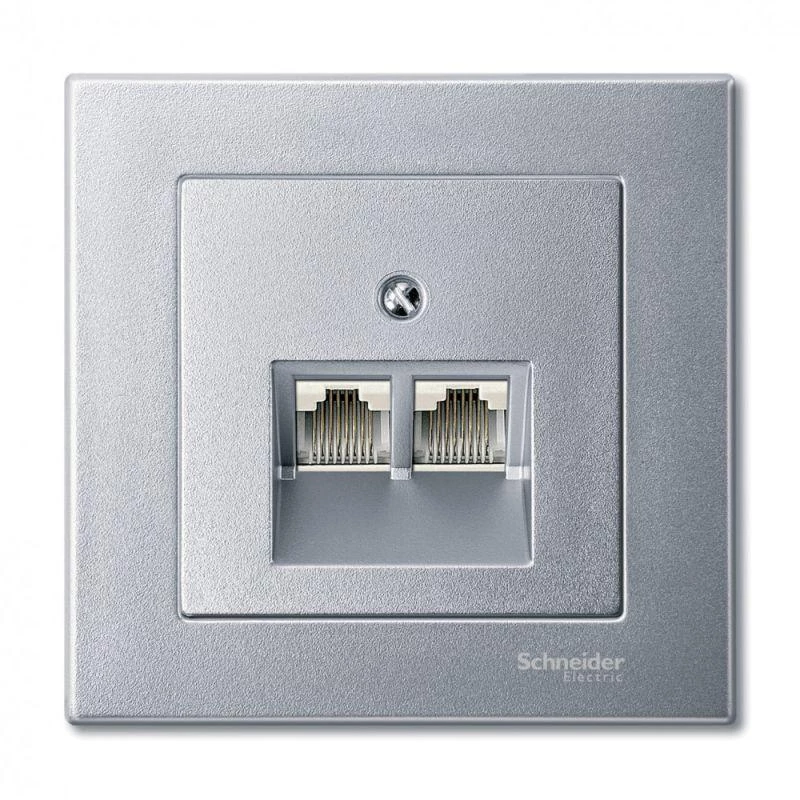 Schneider Electric Плата центральная для мех. розетки 2хRJ45 Merten алюм. SchE MTN298060