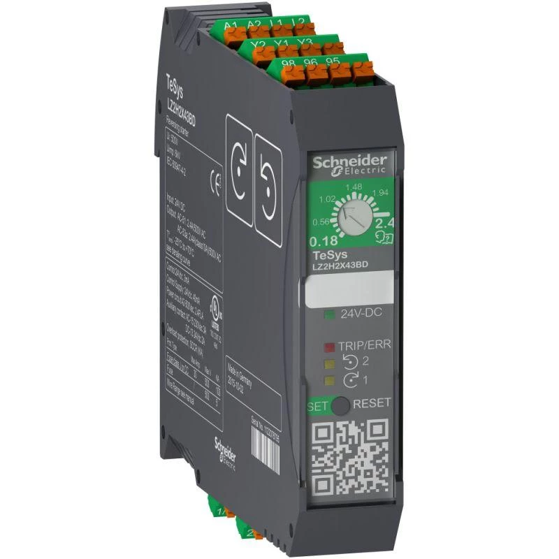 Schneider Electric Пускатель реверсивный TESYSH 0.18…2.4А 24В DC пруж. зажим SchE LZ2H2X43BD