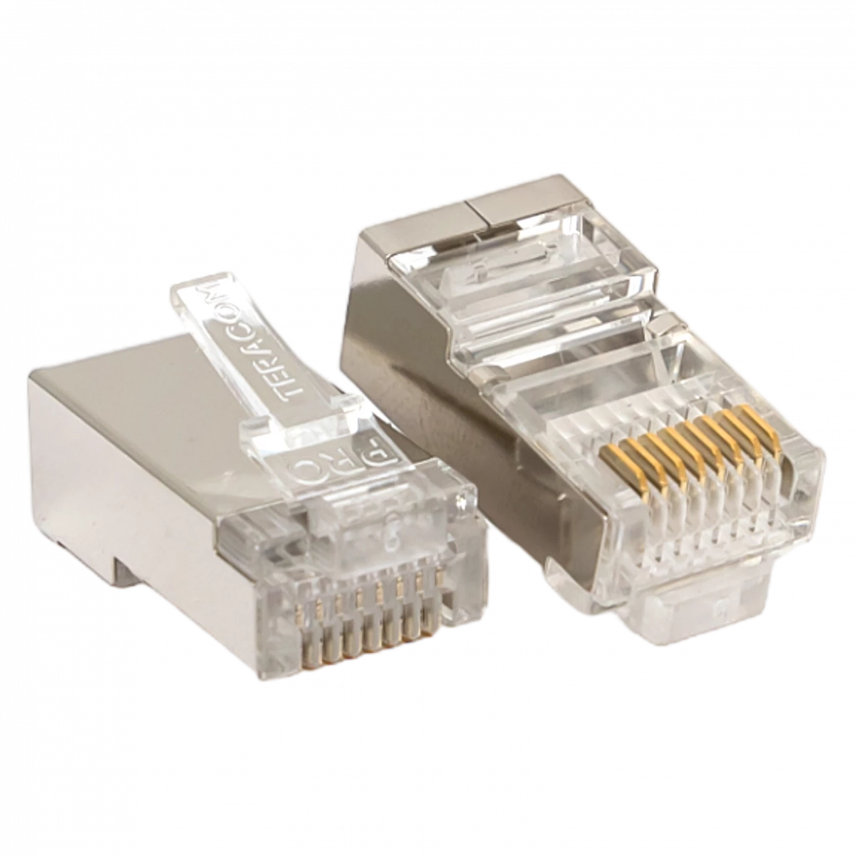 Коннектор RJ45 (8P8C) кат.5E экранир. 30мкд универс. (уп.20шт) TERACOM PRO EKF TRP-PLUG-5EFTP-20