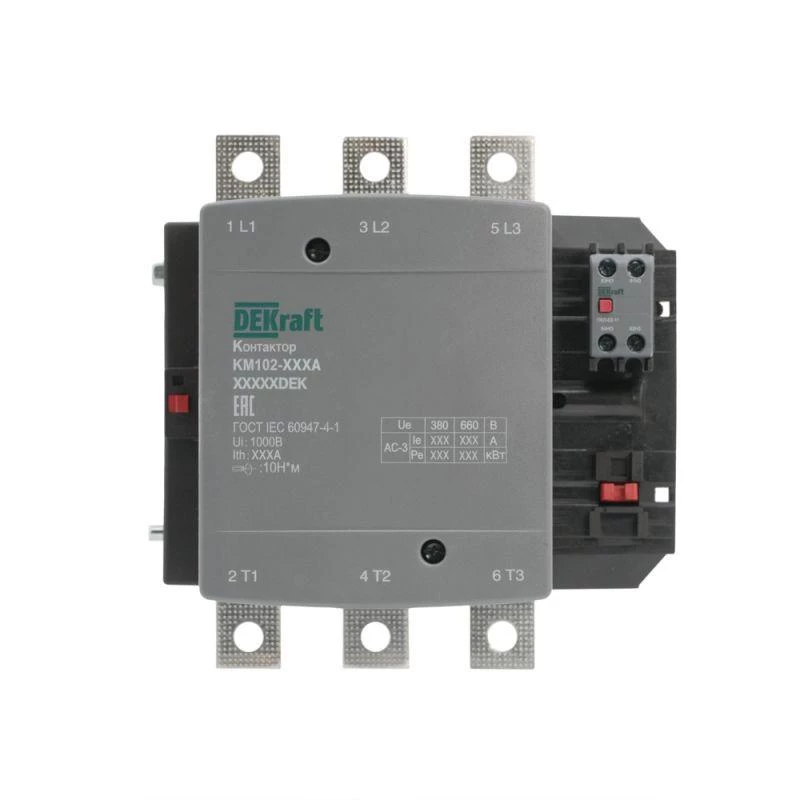 DEKraft Контактор 265А 110В АС АС3 АС4 1НО+1НЗ КМ-102 21960DEK