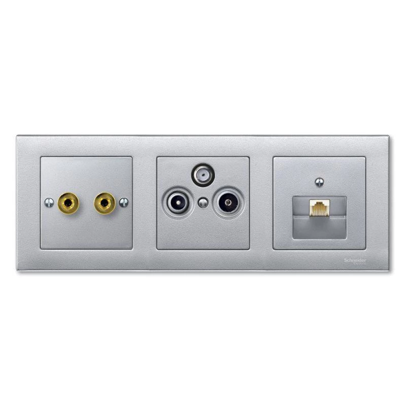Schneider Electric Рамка 3-м Merten алюм. SchE MTN486360