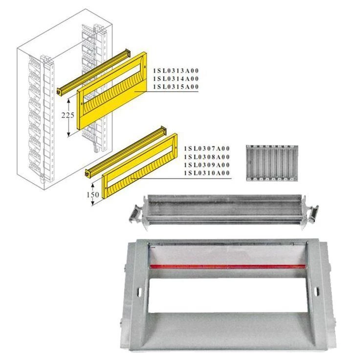 ABB DIN-рейка + пластрон H=150мм для шкафа Gemini  1SL0308A00