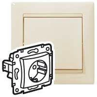 Legrand (группа IEK) Розетка 1-м СП Valena 16А IP21 2P+E с заземл. защ. шторки немецк. стандарт механизм сл. кость (DIY-упак.) IEK 695613