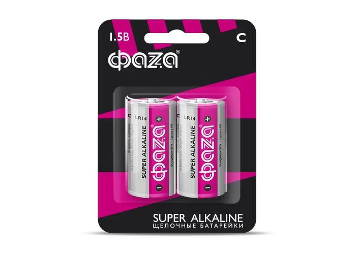 Элемент питания алкалиновый C/LR14 1.5В Super Alkaline BL-2 (уп.2шт) ФАZА 2858504