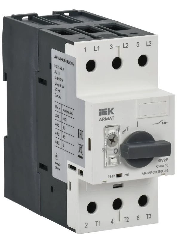 IEK Выключатель автоматический защиты двигателя B6 GV2P 32-45А ARMAT  AR-MPCB-B6C45