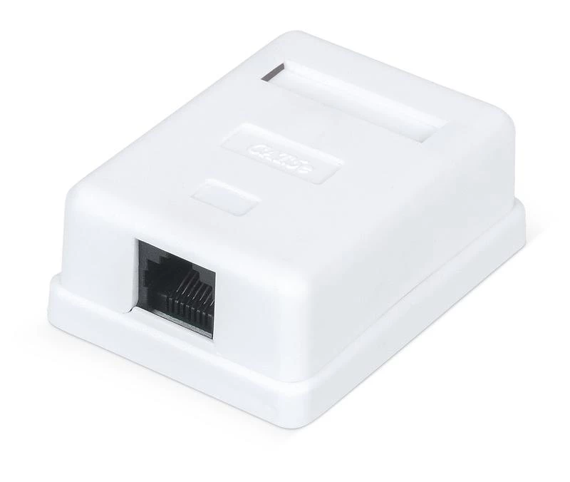 WRline Розетка компьютерная 1-м ОП WR-WS-8P8C-C5E-1 RJ45 кат.5E неэкранир. Dual IDC бел. 505215