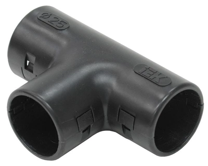 IEK Тройник открывающийся TI25G черн.  CTA10D-TIG25-K02-025