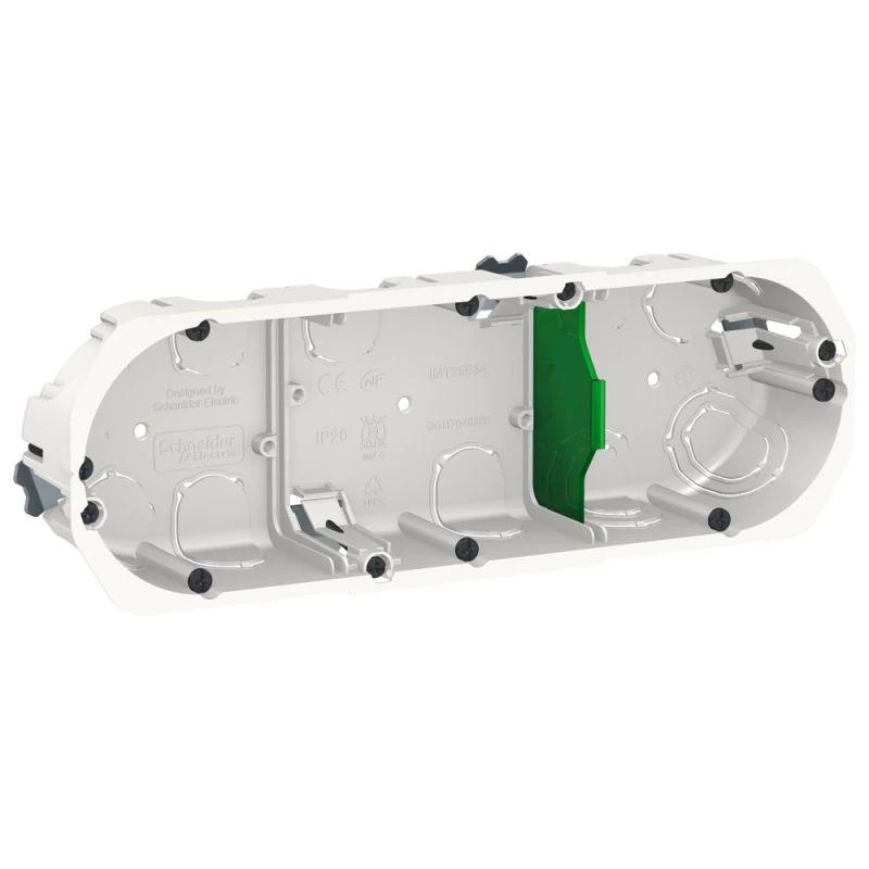 Schneider Electric Коробка 3 поста глубина 40мм д/полых стен бел. SchE IMT35934