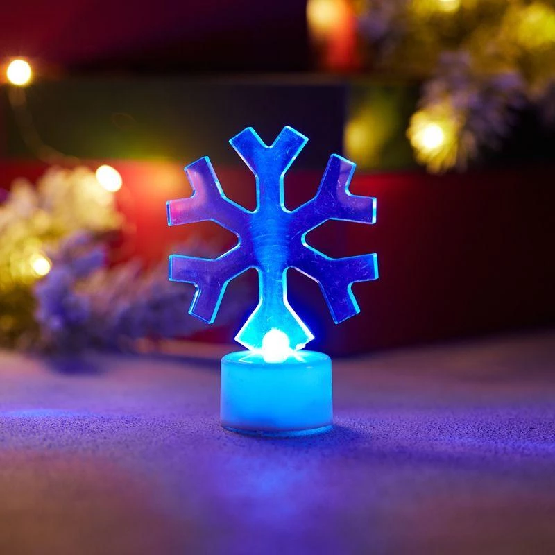 Neon-Night Фигура светодиодная "Снежинка" 1LED RGB 1Вт IP20 на подставке элементы питания 3хAG13(LR44) (в компл.)  501-055