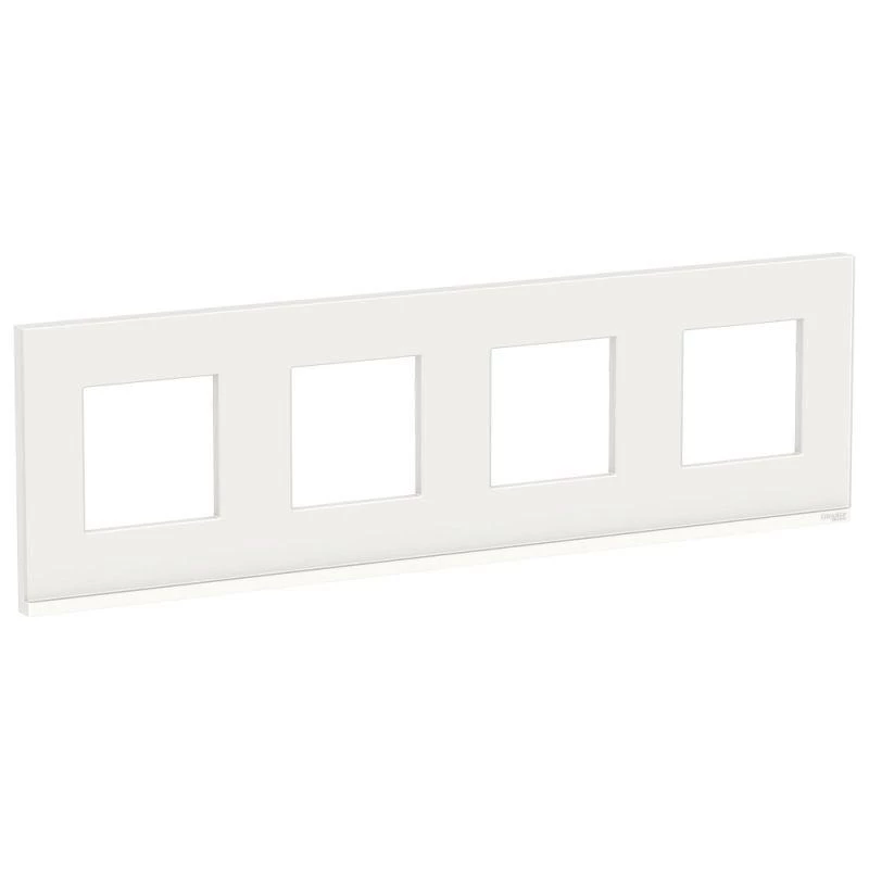 Schneider Electric Рамка 4-м UNICA PURE горизонт. бел. стекло/бел. SchE NU600885