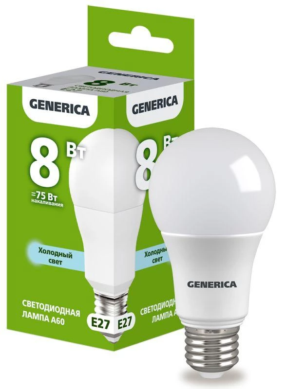 Фото GENERICA LL-A60-08-230-65-E27-G