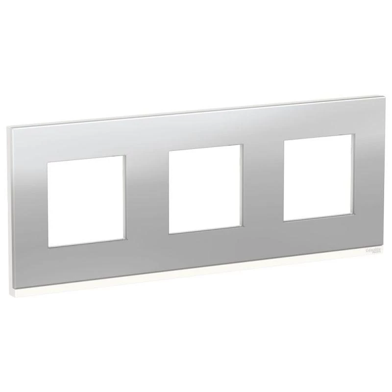 Schneider Electric Рамка 3-м Unica Pure горизонт. алюм. матов. бел. SchE NU600680