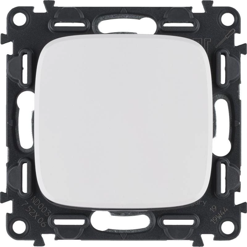 Legrand Переключатель 1-кл. СП Valena Allure 10А IP20 250В 10AX с лицев. панелью безвинтов. зажимы механизм бел. Leg 752706