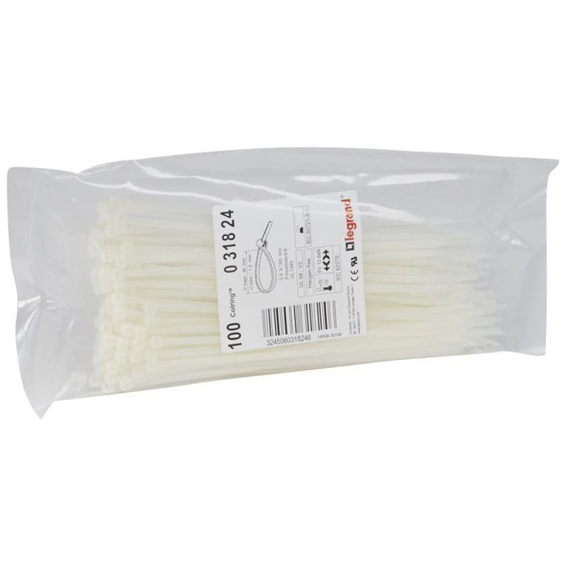 Legrand Хомут кабельный Colring 3.5х180 бесцвет. (уп.100шт) Leg 031824