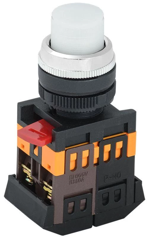 IEK Кнопка ABLFP-22 d22мм 1з+1р 240В неон бел. BBT20-ABLFP-K01
