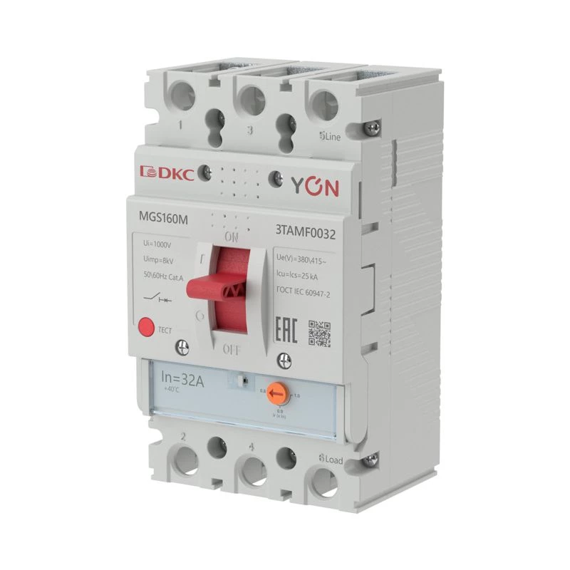 YON (группа DKC) Выключатель автоматический MGS160 3P 25 6-32A 25kA YON MGS160M-3TAMF0032