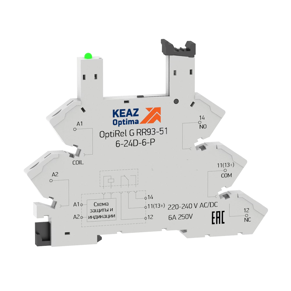 Розетка для реле OptiRel G RR93-51-220-240U-6-P КЭАЗ 281163