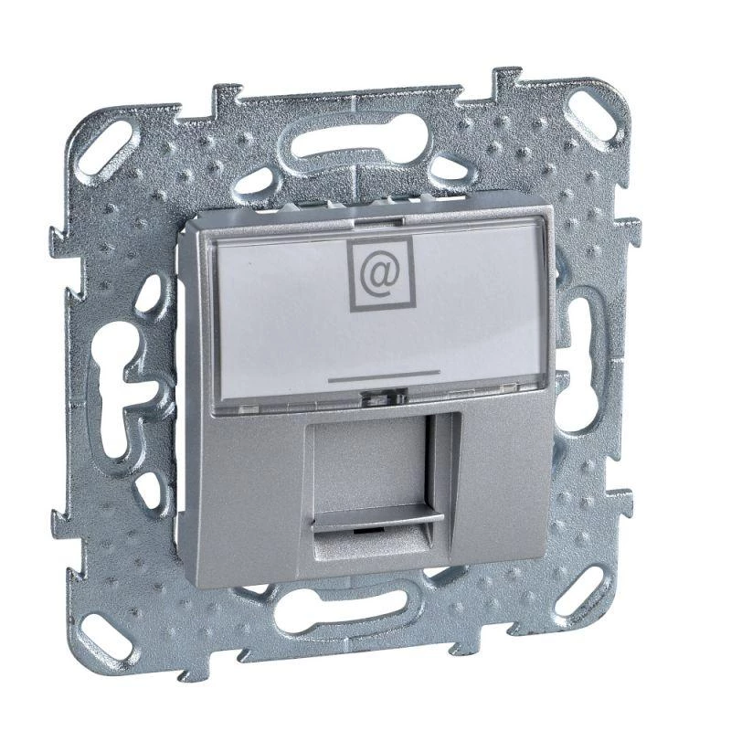 Schneider Electric Розетка компьютерная 1-м СП Unica Top 1хRJ45 алюм. SchE MGU5.421.30ZD