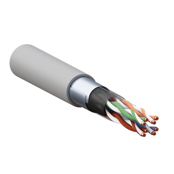 EKF Кабель витая пара F/UTP кат.5E 4 пары 24 AWG solid PVC сер. (м) TERACOM PRO  TRP-5EFTP-04PVC-GY-IN3