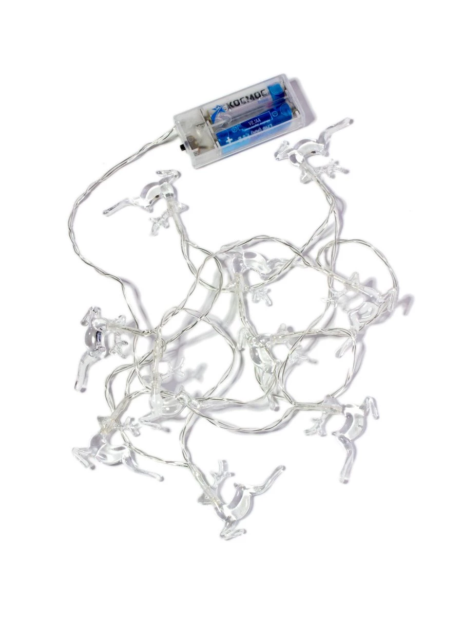 Гирлянда светодиодная "Олени" 5х4х0.5см 10LED акрил тепл. бел. КОСМОС KOC_GIR-B114