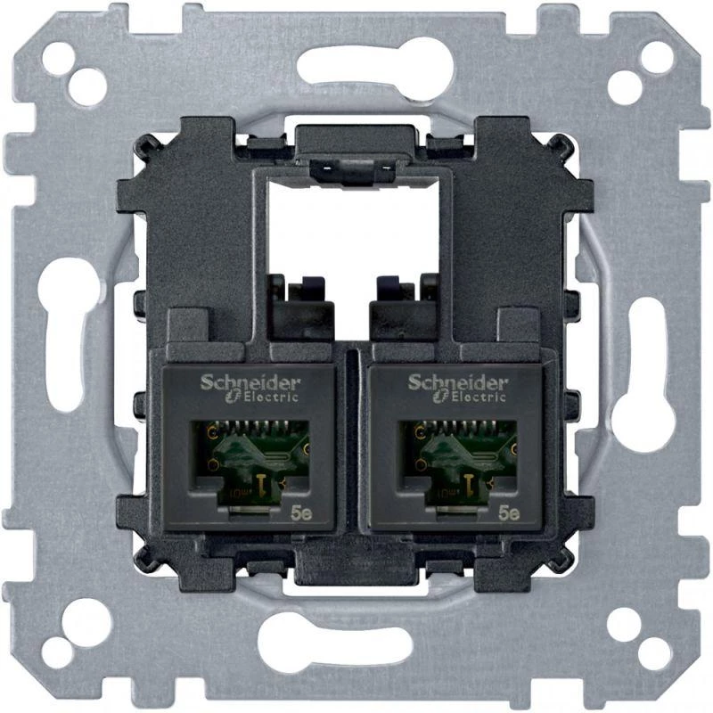 Schneider Electric Коннектор 2хRJ45 кат.5E UTP Merten SchE MTN4575-0002