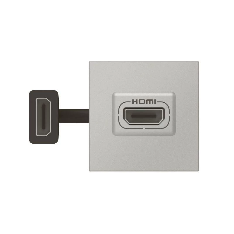 Legrand Розетка 2мод. HDMI Mosaic со шнуром алюм. Leg 079279L