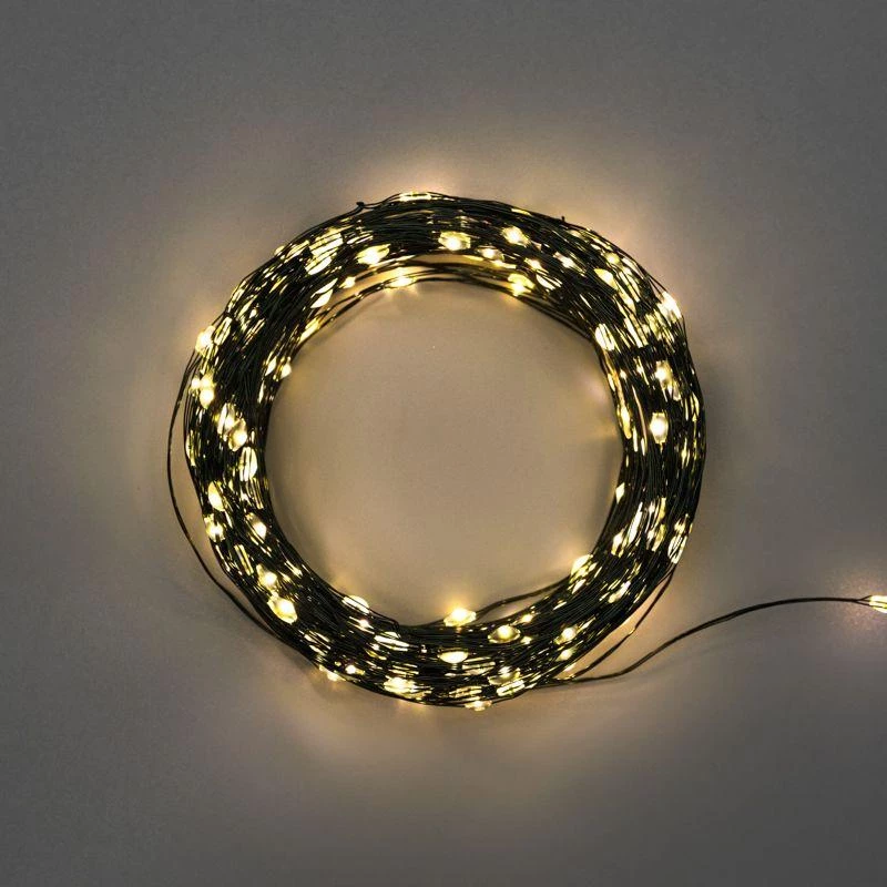 Neon-Night Гирлянда светодиодная "Роса" 20м 200LED тепл. бел. IP20 с контроллером провод зел.  303-266