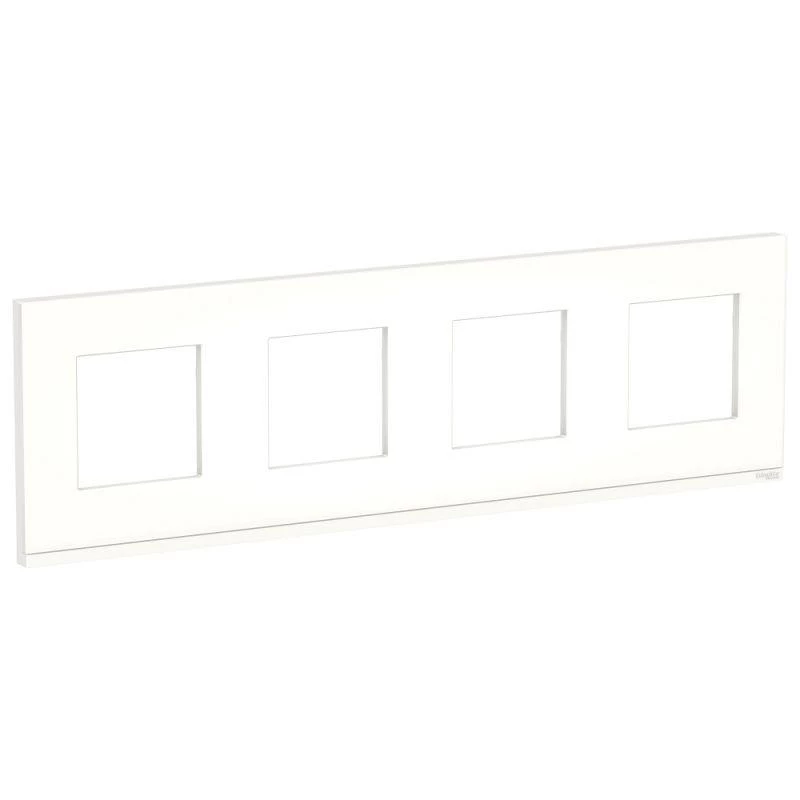 Schneider Electric Рамка 4-м Unica Pure горизонт. матов. стекло/бел. SchE NU600889