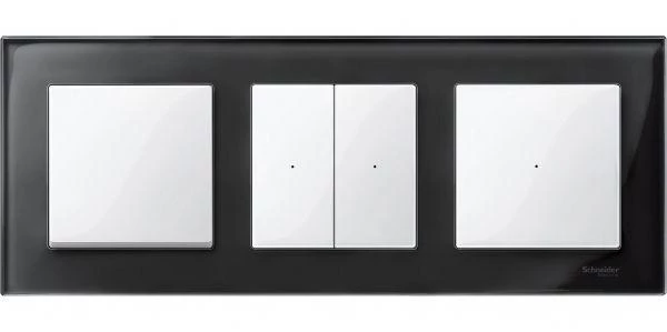 Schneider Electric Рамка 3-м Merten стекло черн. оникс SchE MTN404303
