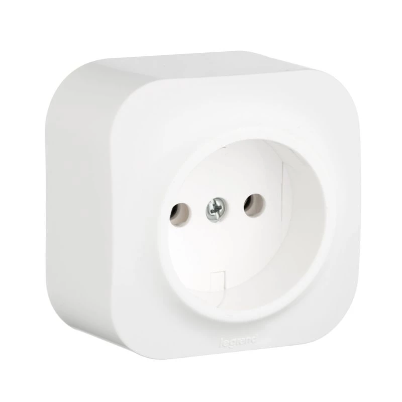 Legrand (группа IEK) Розетка 1-м ОП Quteo 16А IP20 2P без заземл. без защ. шторок бел. IEK 782210
