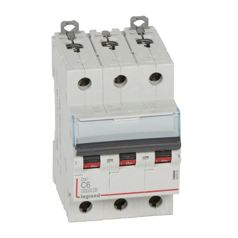 Legrand Выключатель автоматический модульный 3п C 6А 10кА DX3 6000 3мод. 400В Leg 407855