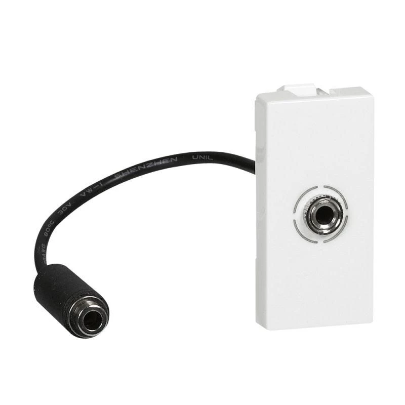 Legrand Розетка Mosaic 1мод. Jack 3.5 с шнуром бел. Leg 078779
