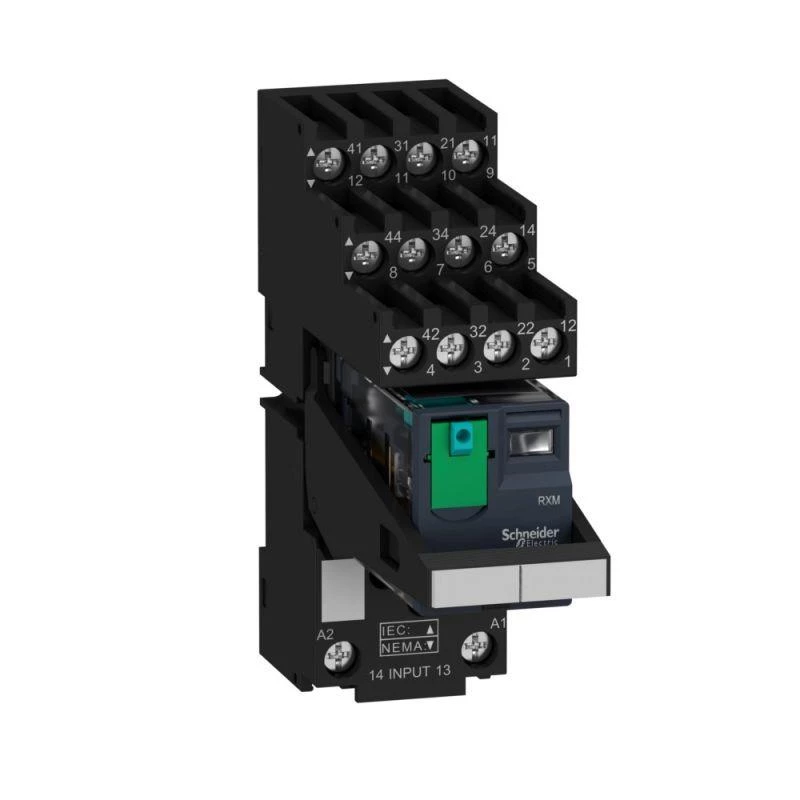 Schneider Electric Комплект ZELIO реле/колодка 4С/О 24В 6А маркировка/скоба SchE RXM4AB1BDPVS
