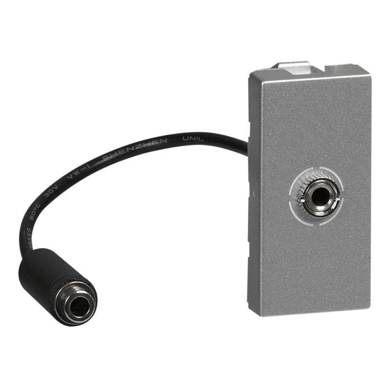 Legrand Розетка Mosaic 1мод. Jack 3.5 с шнуром алюм. Leg 079379