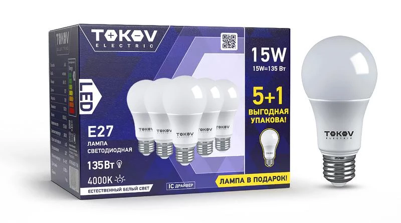 Фото TOKOV ELECTRIC Promo-A60-E27-15-4K