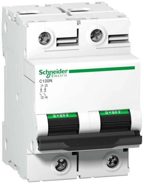 Schneider Electric Выключатель автоматический модульный 2п C 100А 10кА Acti9 C120N SchE A9N18362