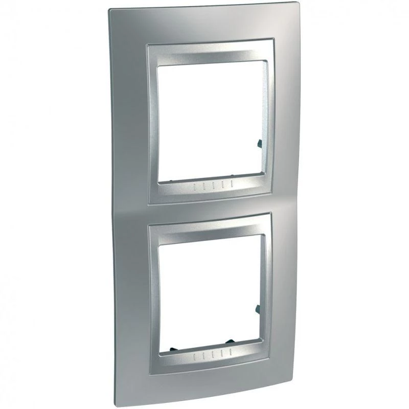 Schneider Electric Рамка 2-м Unica Top верт. матов. хром/алюм. SchE MGU66.004V.038